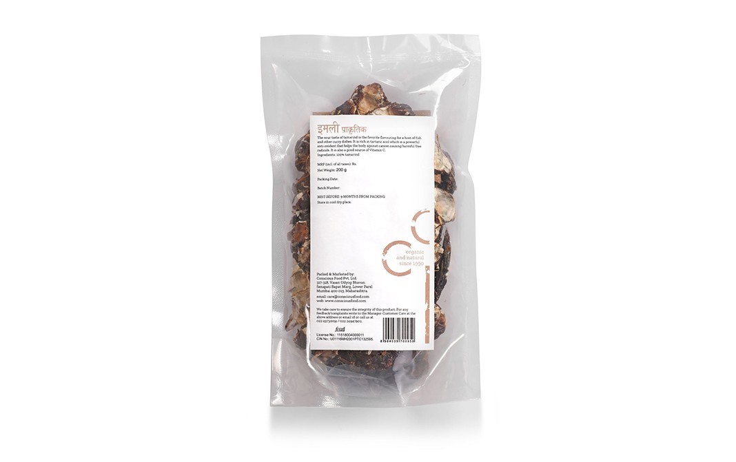 Conscious Food Tamarind Imli Natural    Pack  200 grams